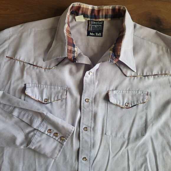 Vintage Dee Cee Rangers Western Shirt Mens XXXL Mr Tall Purple Plaid Trim 3XL - Picture 12 of 16